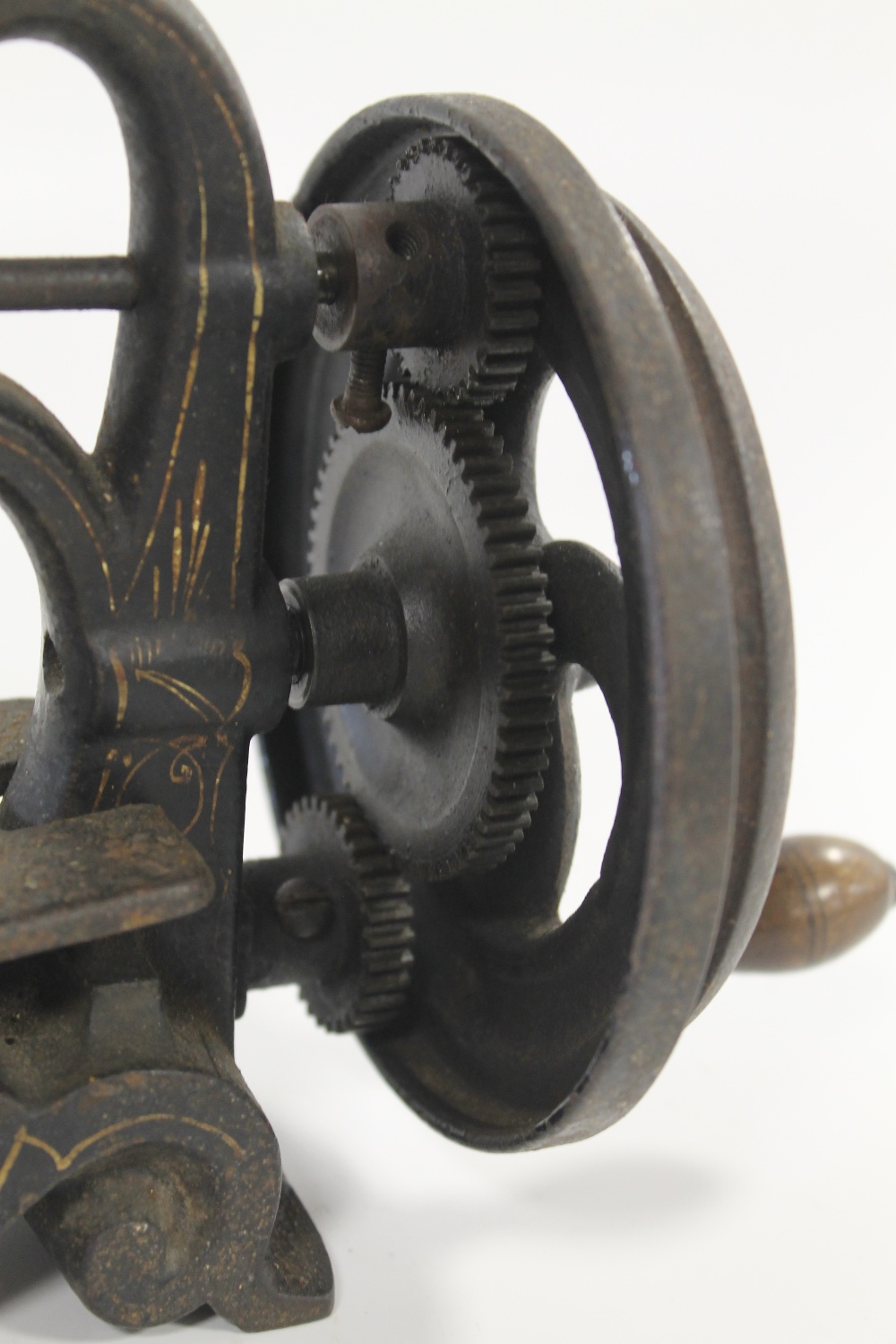 A 19TH CENTURY 'WEIR' TYPE SEWING MACHINE, gilt and black painted surfaces - Image 2 of 4