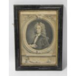 A FRAMED AND GLAZED PORTRAIT ENGRAVING OF MR POPE, approx frame size 33cm x 46cm