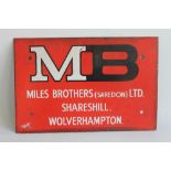 A MILES BROTHER (SAREDON) LTD, Shareshill Wolverhampton enamel advertising sign. 46 cm x 30.5 cm