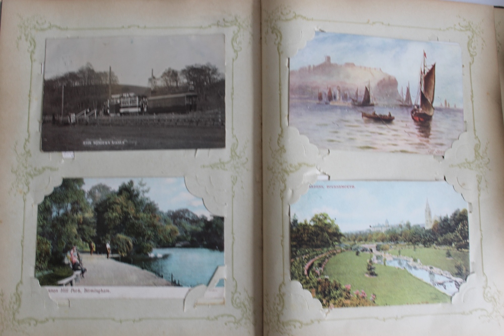 A SMALL ALBUM OF MAINLY EDWARDIAN POSTCARDS, and a box of loose later postcards - Image 2 of 5