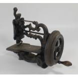 A 19TH CENTURY 'WEIR' TYPE SEWING MACHINE, gilt and black painted surfaces