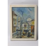 A FRAMED OIL ON BOARD DEPICTING SACRE COEUR MONTMARTRE BY JOANNA GOMEZ (WRITTEN TO THE REVERSE), fr