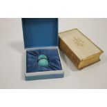 A BOXED BILSTON ENAMELS EGG TOGETHER WITH A VICTORIAN PRAYER BOOK