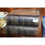 A PAIR OF LEATHER BOUND BROWNS BIBLES (VOLUME I AND II)