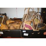 TWO TRAYS OF WICKER BASKETS TO INCLUDE - ANIMAL EXAMPLES ETC