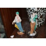 A PAIR OF CLOWN FIGURES