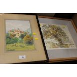 A FRAMED AND GLAZED WATER COLOUR SIGNED LOWER LEFT H CORNOCK KEEN ? TOGETHER WITH ANOTHER FRAMED AND