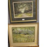 JEAN SCOT TONG - A FRAMED AND GLAZED PAIR OF WOODLAND SCENES, BOTH SIGNED LOWER LEFT
