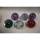 SIX CAITHNESS GLASS PAPER WEIGHTS