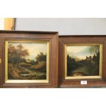 A PAIR OF OAK FRAMED RIVER LANDSCAPES