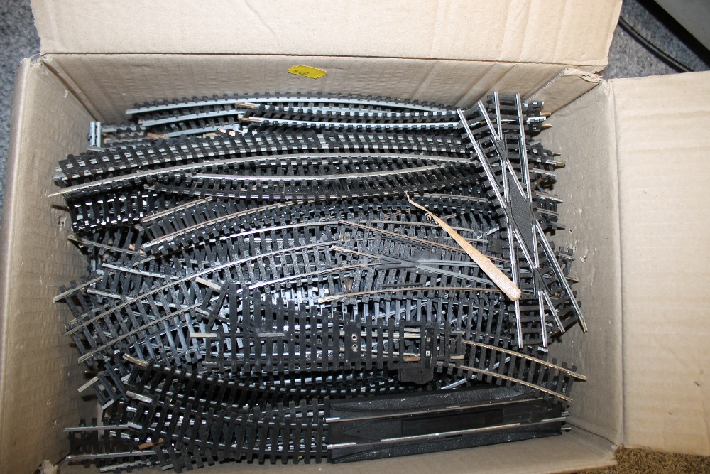 A BOX OF MODEL RAILWAY TRACK