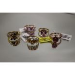 FIVE GEM SET RINGS