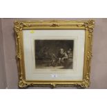 A GILT FRAMED AND GLAZED ENGRAVING ENTITLED 'THE ARGUMENT'