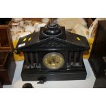 A VICTORIAN SLATE MANTLE CLOCK