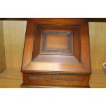 AN EDWARDIAN MAHOGANY STATIONARY BOX