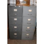 TWO METAL FOUR DRAW FILING CABINETS
