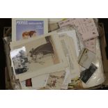 A COLLECTION OF EPHEMERA, POSTCARDS, PRINTS AND SKETCH BOOKS