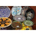 A COLLECTION OF ASSORTED CONTINENTAL STYLE PAINTED PLATES