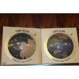 TWO NOVELTY PIN POINT YOUR TRAVELS CORK GLOBES