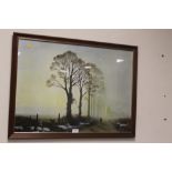 A FRAMED AND GLAZED COULSON PRINT OF A LANDSCAPE SCENE