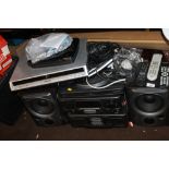 A QUANTITY OF ASSORTED ELECTRICALS TO INCLUDE A GOODMANS HI-FI, PANASONIC DVD PLAYER, ETC