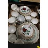 A TRAY OF ASSORTED TEA AND DINNER WARE