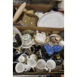 TWO TRAYS OF ASSORTED CHINA AND CERAMICS