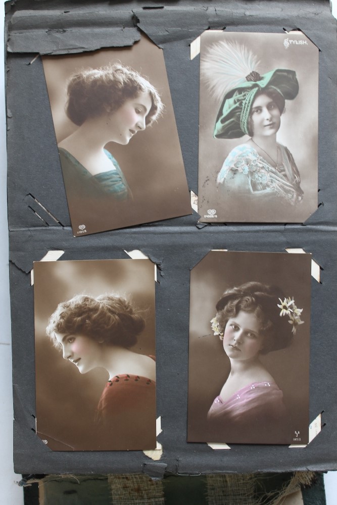 AN ALBUM OF EDWARDIAN AND LATER POSTCARDS, GREETINGS CARDS ETC. together with a quantity of loose - Image 2 of 7