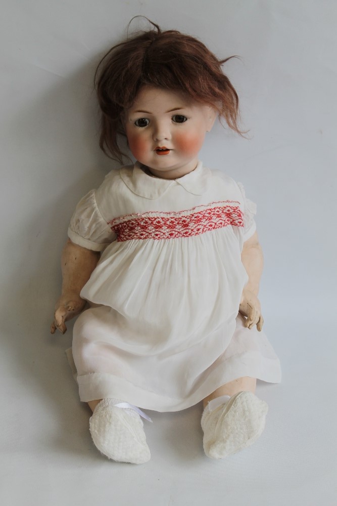 A BARR AND PROSCHILD BISQUE HEADED VINTAGE DOLL