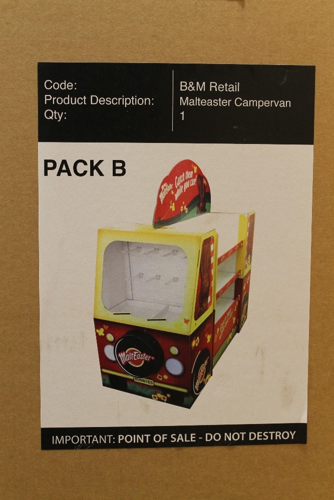 A BOXED MALTEASTER DISPLAY STAND IN THE FORM OF A CAMPERVAN, still sealed in original box