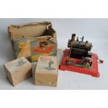 A MAMOD S.E.2 LIVE STEAM STATIONARY ENGINE (box A/F) together with a boxed Mamod power hammer and