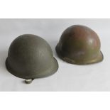 TWO US MILITARY TIN HELMETS with removable liners (2)