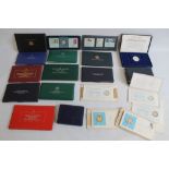 A COLLECTION OF TWENTY METALLIC FIRST DAY COVERS AND OTHER COMMEMORATIVES BY DANBURY, FRANKLIN,