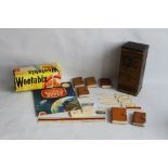 A WEETABIX COLLECTION comprising tin, empty packet, Midget English Dictionaries, Gem Ready Reckoner,