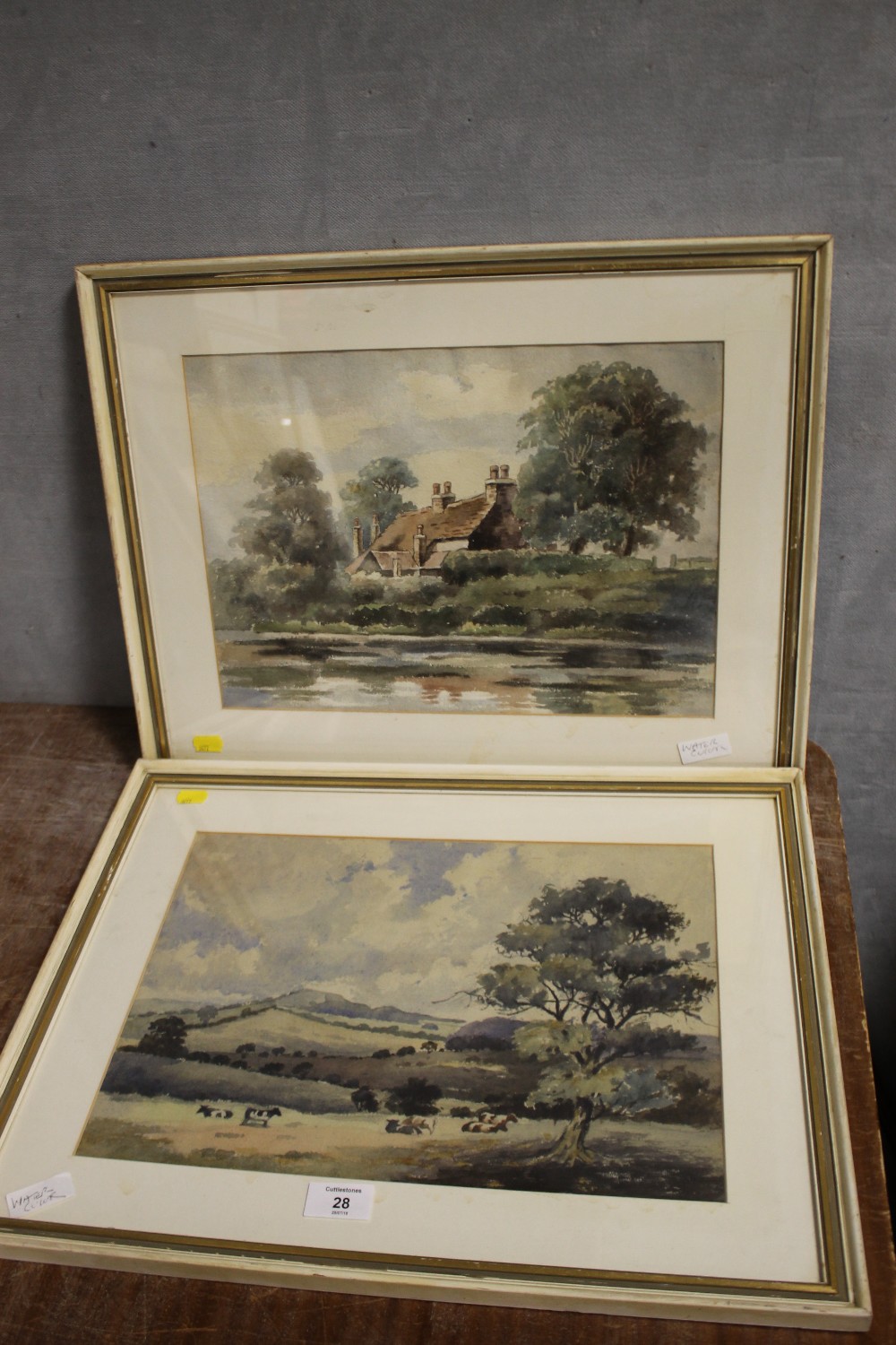 A PAIR OF ENGLISH SCHOOL WATERCOLOURS DEPICTING COUNTRYSIDE SCENES (2)
