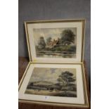 A PAIR OF ENGLISH SCHOOL WATERCOLOURS DEPICTING COUNTRYSIDE SCENES (2)