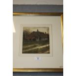 A FRAMED AND GLAZED WATERCOLOUR OF A RUSTIC SUSSEX COTTAGE SIGNED C.DUASSUT