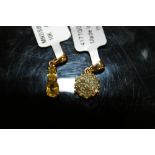 TWO 10K GOLD GEM SET PENDANTS