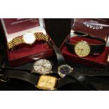 A BOXED GENTS ROTARY WRISTWATCH TOGETHER WITH A LADIES EXAMPLE AND OTHERS