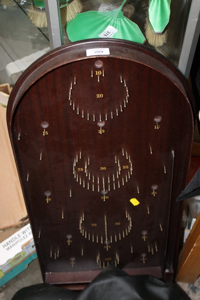 MODERN MAHOGANY BAGATELLE GAME