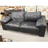 A BLACK MODERN THREE SEATER SOFA