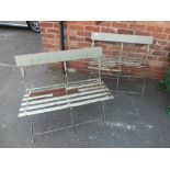 TWO FOLDABLE METAL BENCHES