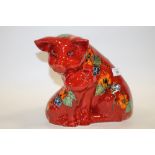 A LARGE SIGNED ANITA HARRIS ART POTTERY PIG AND PIGLET FIGURE GROUP