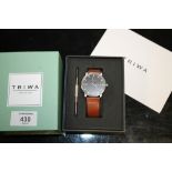 A BOXED MODERN TRIWA KLINGA WRISTWATCH WITH CERTIFICATE