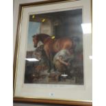 A VINTAGE PEARS PRINT ' SHOEING THE BAY MARE '