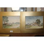 TWO UNFRAMED WATERCOLOURS SIGNED SID D BLADEN DEPICTING YORKSHIRE SCENES
