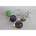 SIX CAITHNESS GLASS PAPERWEIGHTS, to include 'Robin and Kettle', and 'Myriad' (6)