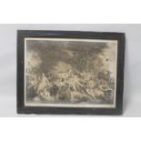 A FRAMED ENGRAVING TITLED 'DIANE CHANGEANT ACTEON EN CERF' A/F