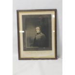 A FRAMED AND GLAZED 18TH CENTURY PORTRAIT ENGRAVING OF NAPOLEON BONAPARTE