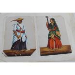 INDIA, COMPANY SCHOOL, 24 19TH CENTURY PAINTINGS ON MICA, of native figures, to include a potter and